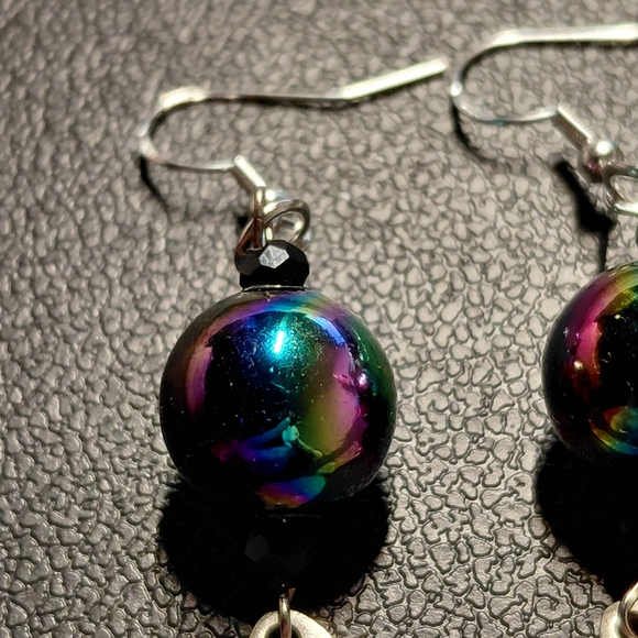 Yin Yang Dangle Earrings With 925 Hypoallergenic Hooks. Medium Weight Charm - Picture 3 of 4